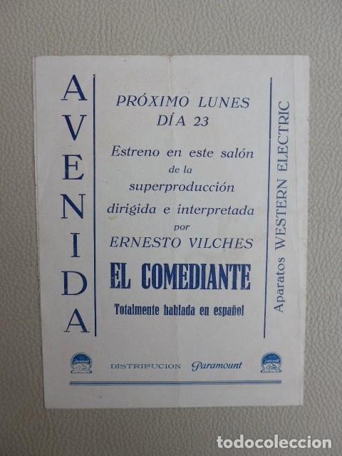 Cine: ANTIGUO PROGRAMA DE CINE DOBLE EL COMEDIANTE - Foto 8