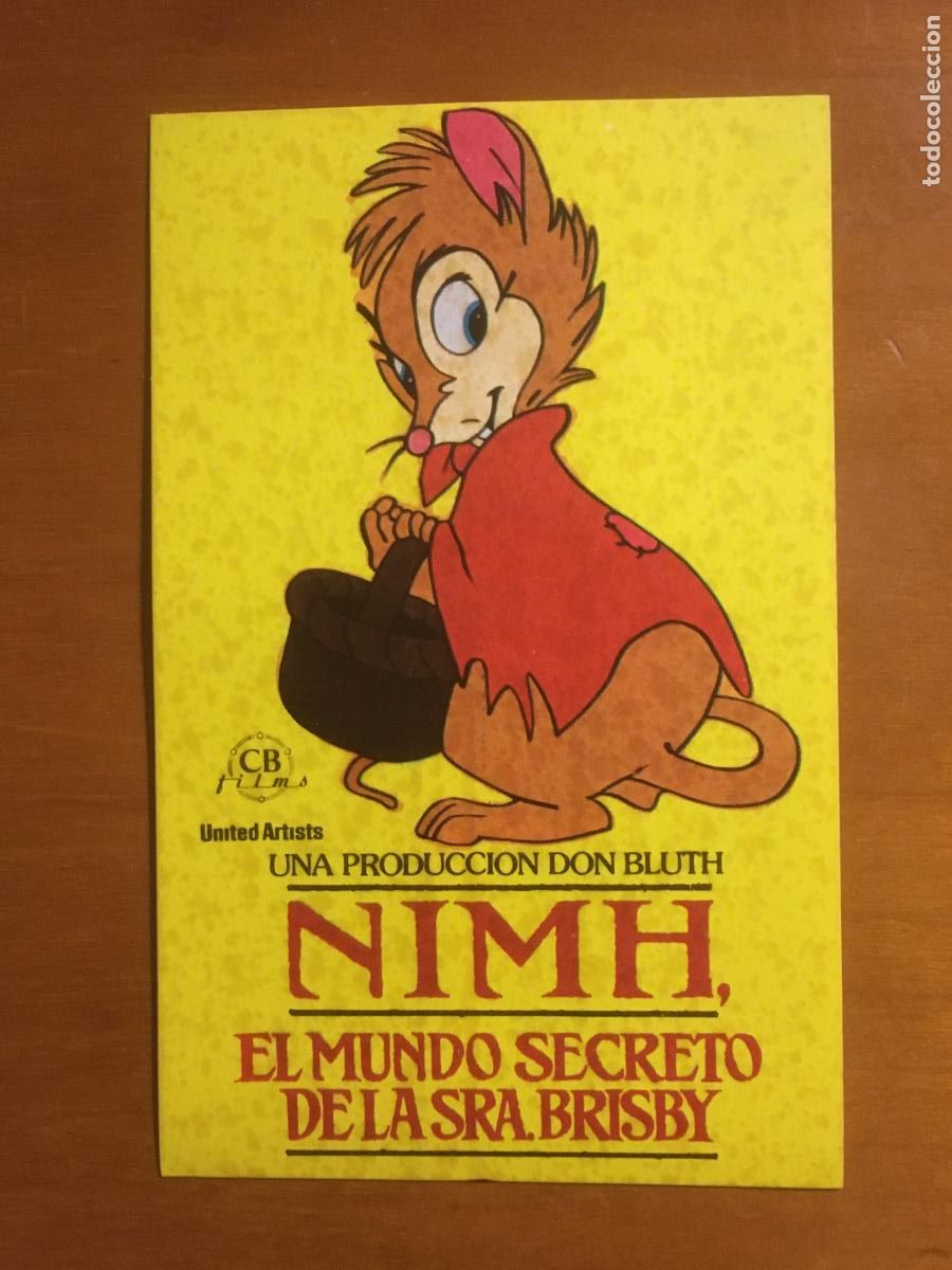 Folhetos de m&atilde;o de filmes antigos de cinema: nimh el mundo secreto de la se&ntilde;ora brisby adhesivo folleto de mano original estreno