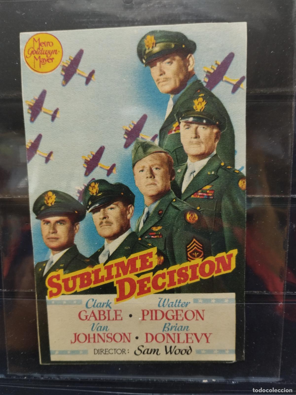 Cine: MA - PROGRAMA DE CINE SENCILLO. SUBLIME DECISI&Oacute;N. CON CLARK GABLE - Foto 1