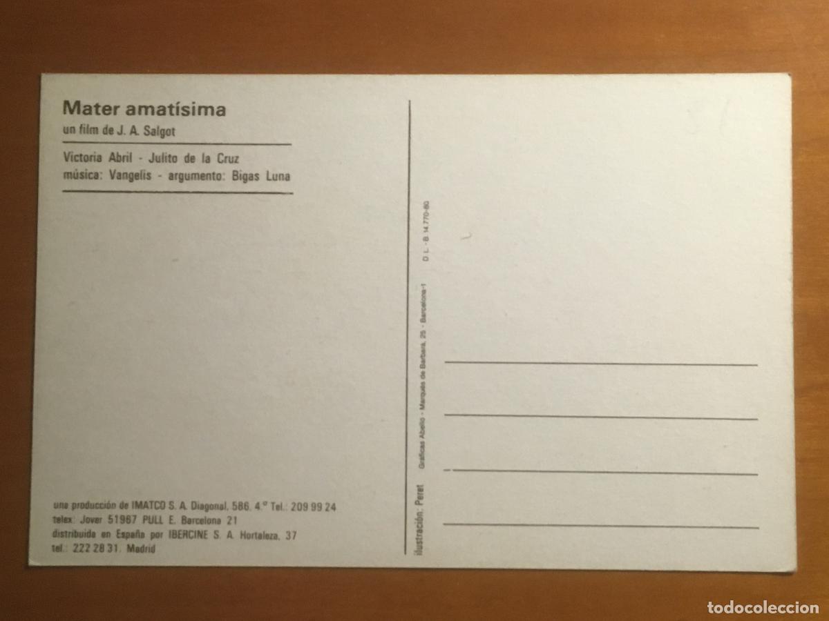 Cine: mater amatisima folleto de mano postal original estreno - Foto 2