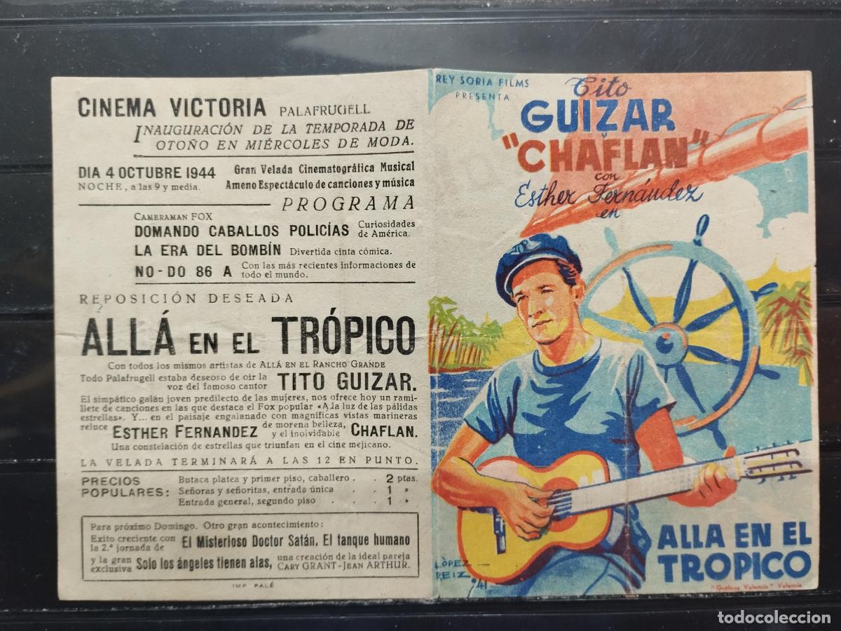Cine: MA - PROGRAMA DE CINE DOBLE. ALLA EN EL TROPICO. DOBLEZ CENTRAL VERTICAL. - Foto 1
