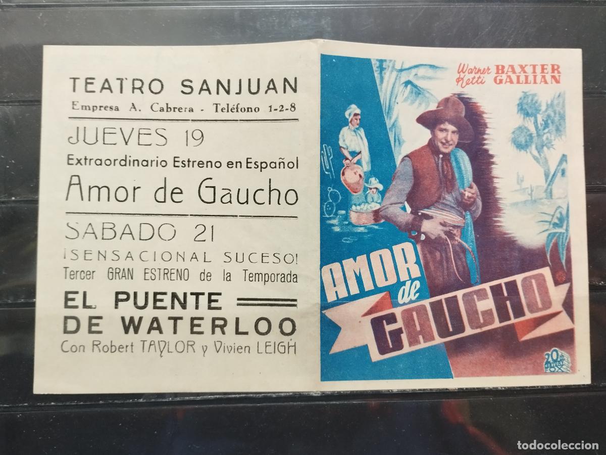 Cine: MA - PROGRAMA DE CINE DOBLE. AMOR DE GAUCHO. - Foto 1