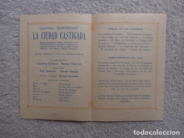 Cine: ANTIGUO PROGRAMA DE CINE DOBLE LA CIUDAD CASTIGADA - COLISEUM 1928 - Foto 3