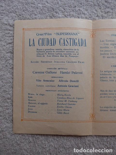 Cine: ANTIGUO PROGRAMA DE CINE DOBLE LA CIUDAD CASTIGADA - COLISEUM 1928 - Foto 4