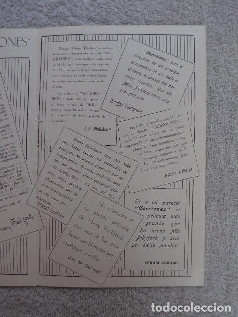 Cine: ANTIGUO PROGRAMA DE CINE DOBLE GORRIONES - CAPITOL CINEMA 1926 - Foto 5