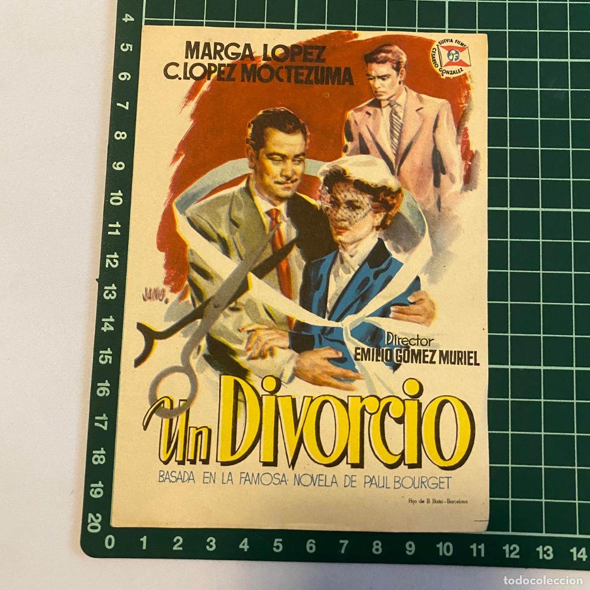 Cine: Programa Folleto de mano cine pelicula Un divorcio - Foto 1