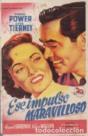 Cine: PROGRAMA DE CINE: ESE IMPULSO MARAVILLOSO PC-9809 - Foto 1