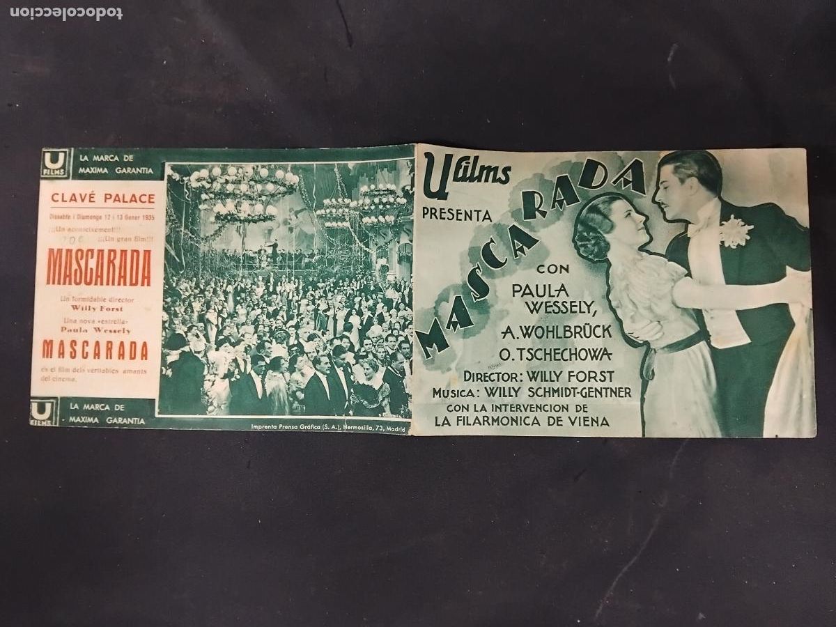 Cine: PROGRAMA DE CINE DOBLE MASCARADA CLAVE PALACE. 1935. - Foto 1