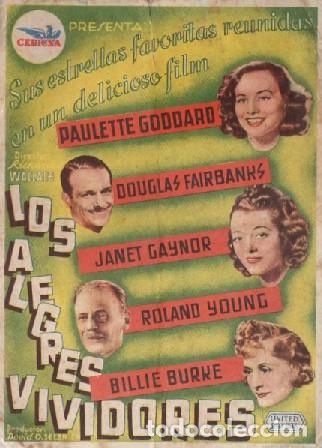Cine: PROGRAMA DE CINE: LOS ALEGRES VIVIDORES PC-9895 - Foto 1