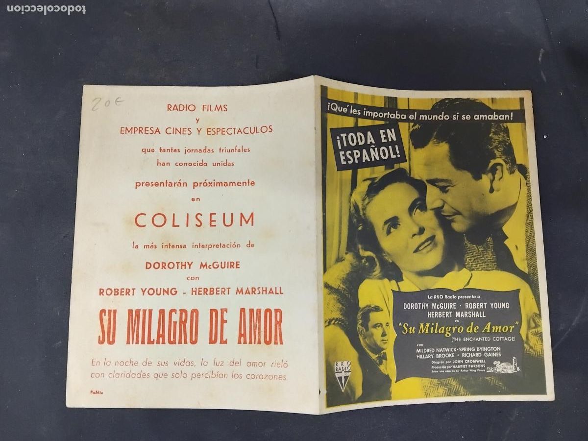 Cine: PROGRAMA DE CINE DOBLE SU MILAGRO DE AMOR. COLISEUM. - Foto 1