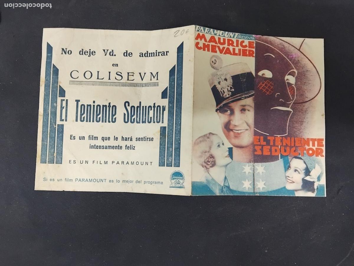 Cine: PROGRAMA DE CINE DOBLE EL TENIENTE SEDUCTOR MAURICE CHEVALIER. COLISEUM. - Foto 1