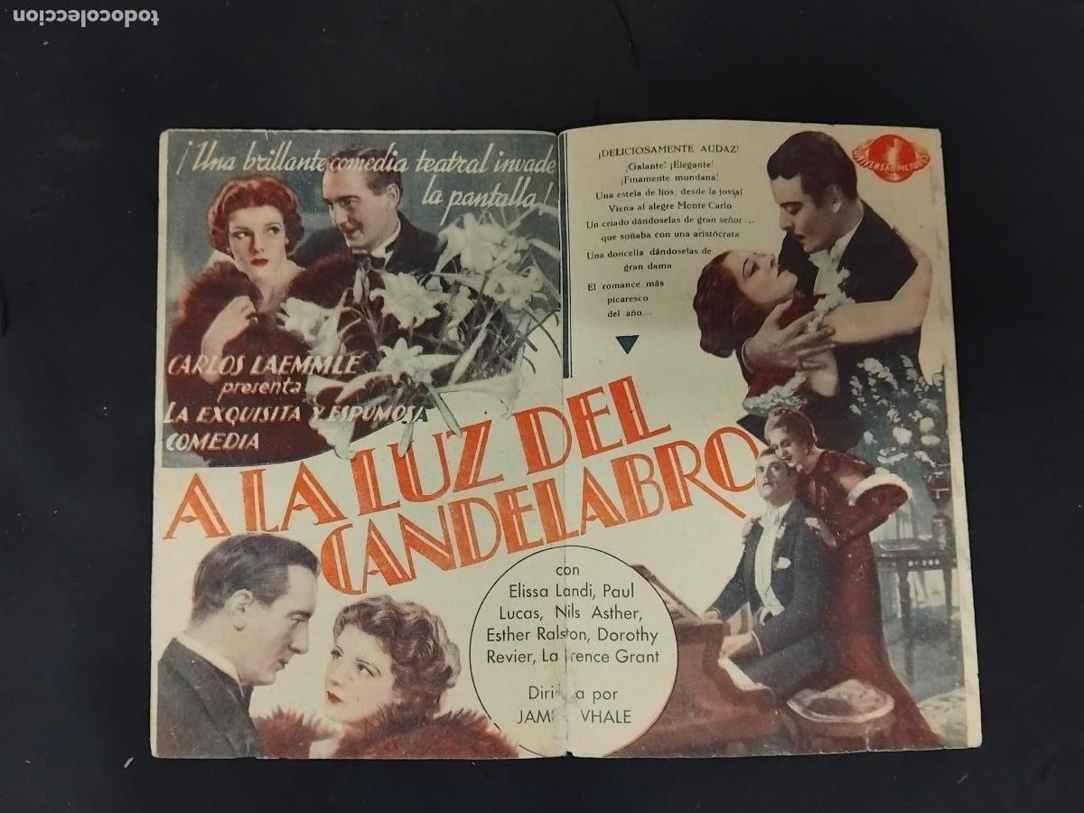 Cine: PROGRAMA DE CINE DOBLE A LA LUZ DEL CANDELABRO. SOCIAL Y FRONTON 1934. - Foto 2