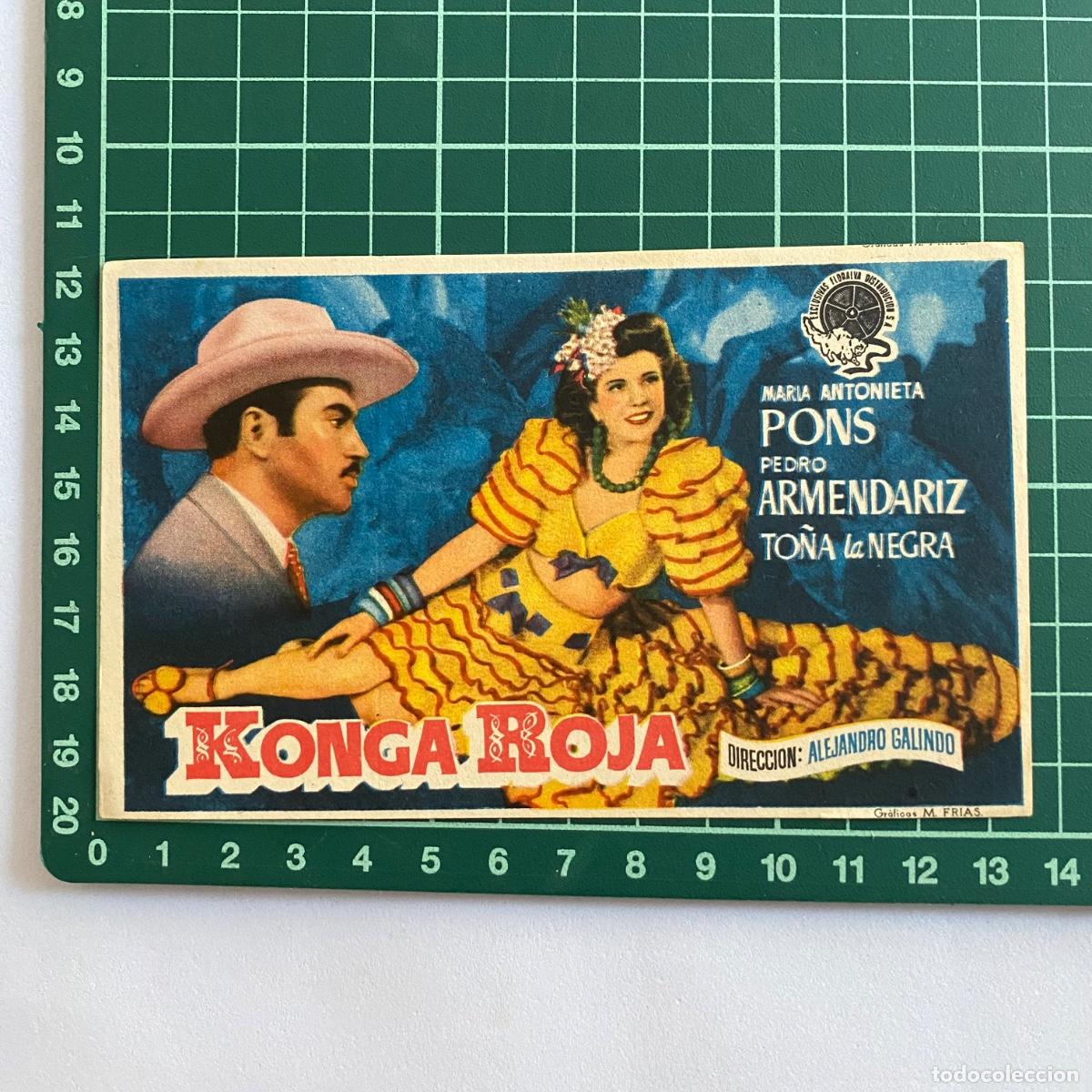 Cine: Programa de cine folleto de mano pelicula. Konga Roja - Foto 1