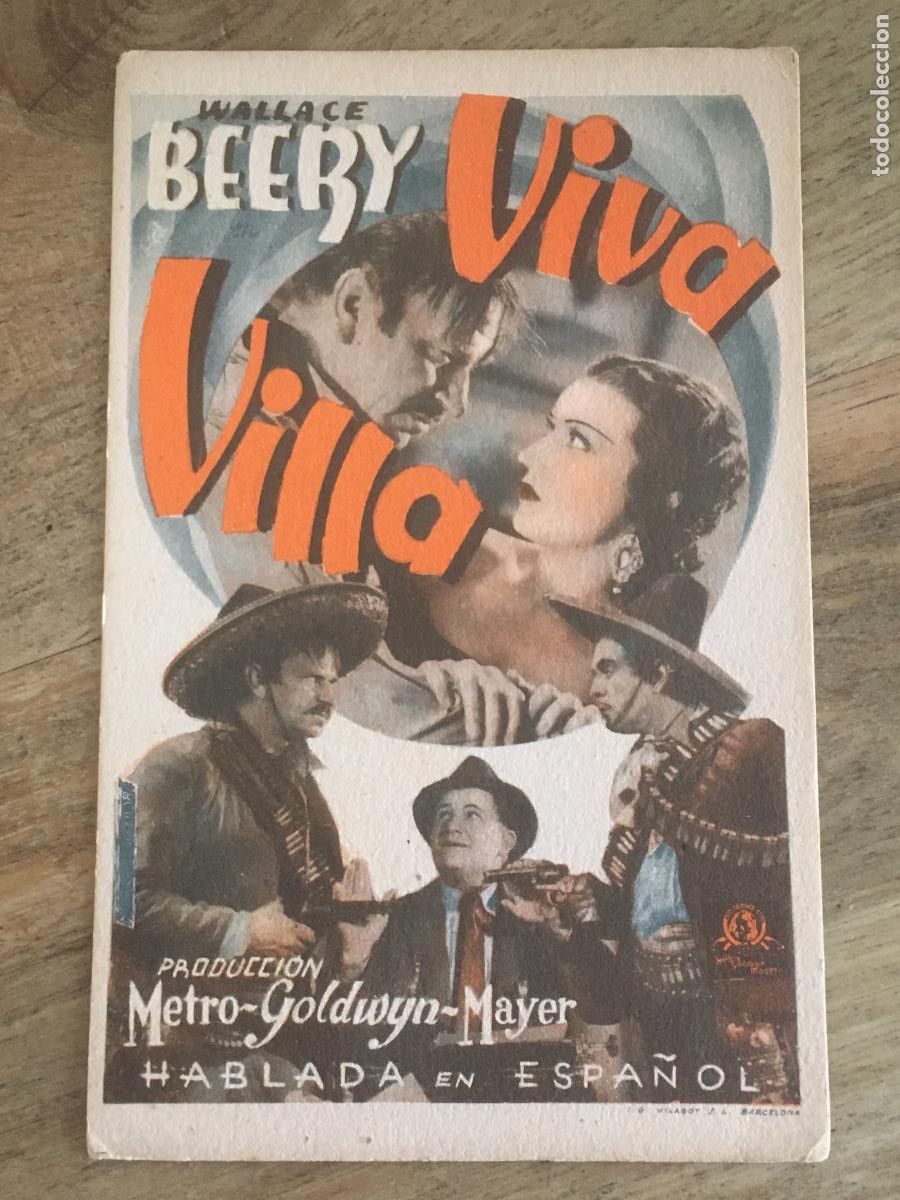 Kino: viva villa wallace beery folleto de mano original estreno muy buen estado