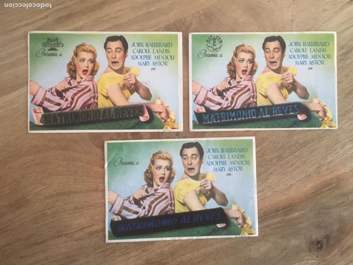 Kino: matrimonio al reves 3 folletos de mano originales estreno muy buen estado