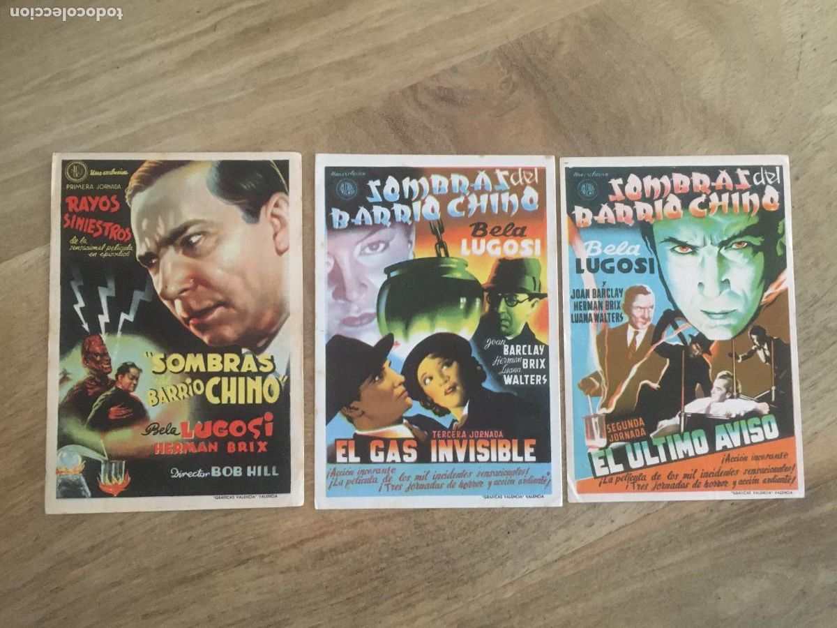 Kino: sombras del barrio chino 3 folletos de mano originales estreno muy buen estado