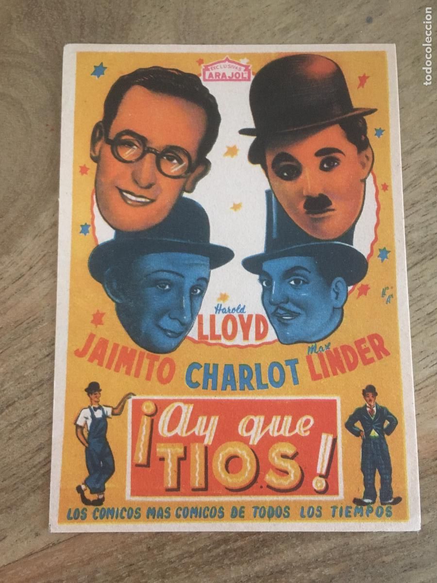 Kino: ay que tios charlot arajol folleto de mano original estreno muy buen estado