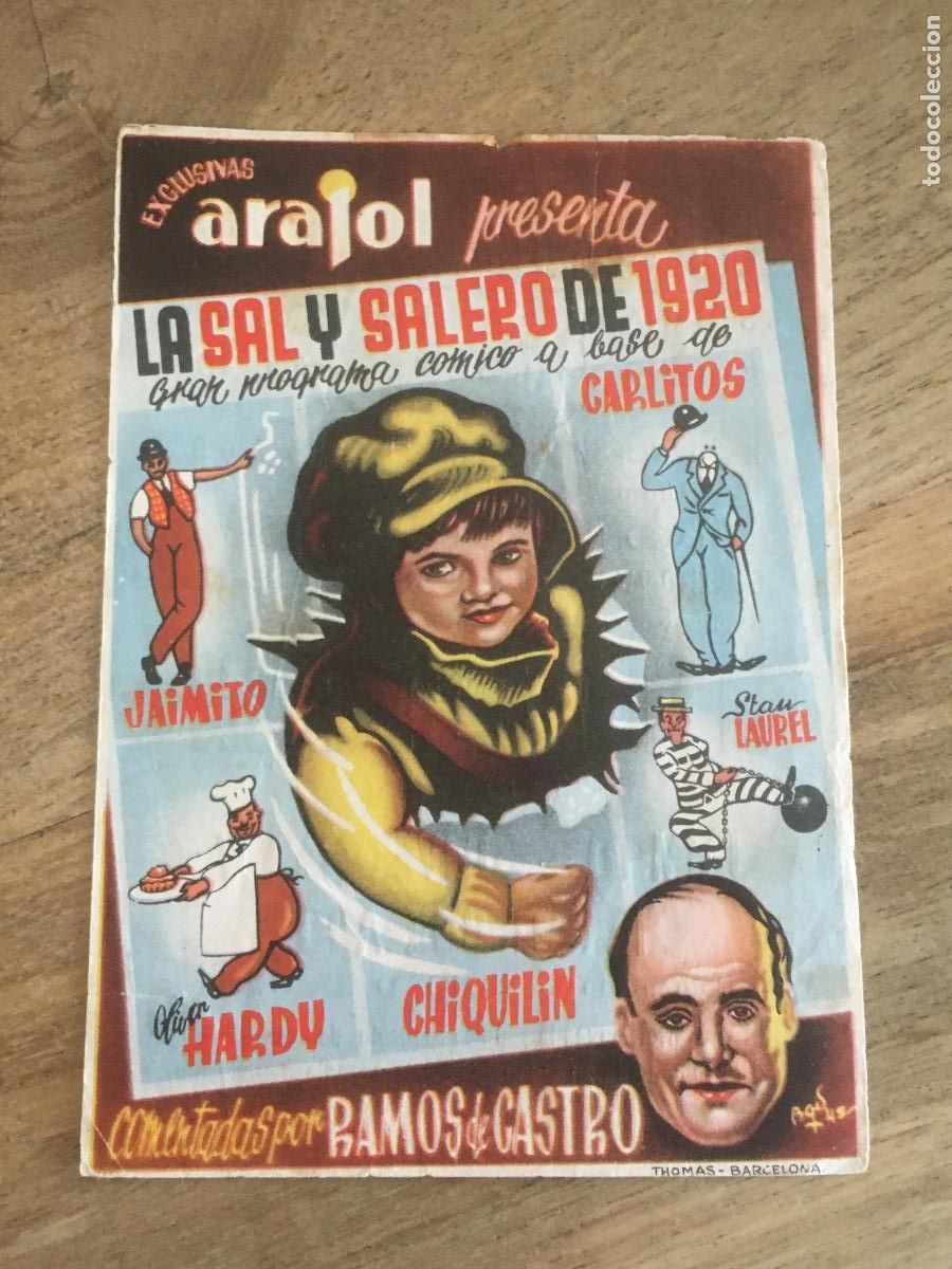 Kino: la sal y el salero de 1920 arajol folleto de mano original estreno muy buen estado