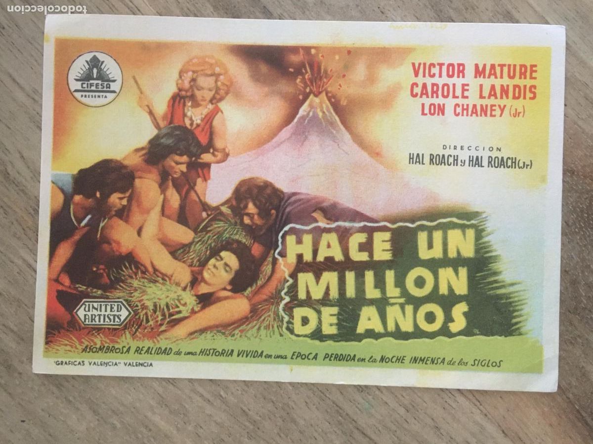 Kino: hace un millon de a&ntilde;os cifesa folleto de mano original estreno muy buen estado