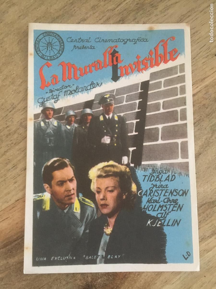 Kino: la muralla invisible folleto de mano original estreno muy buen estado