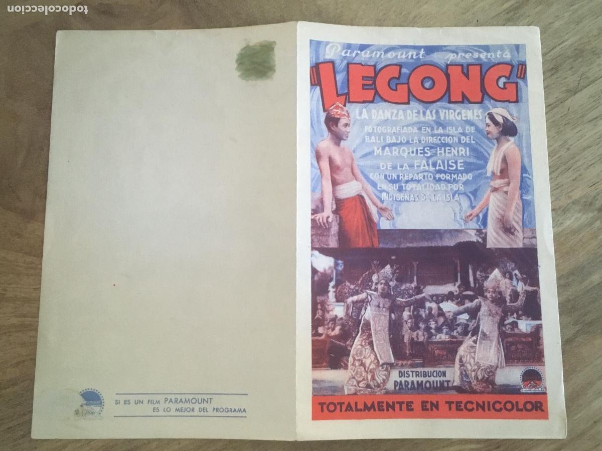 Kino: legong folleto de mano original estreno muy buen estado