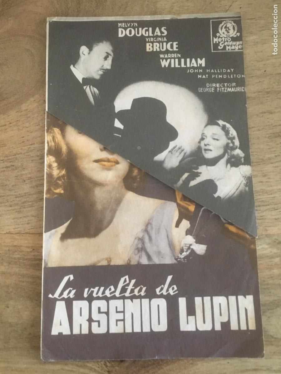 Kino: la vuelta de arsenio lupin troquelado folleto de mano original estreno muy buen estado