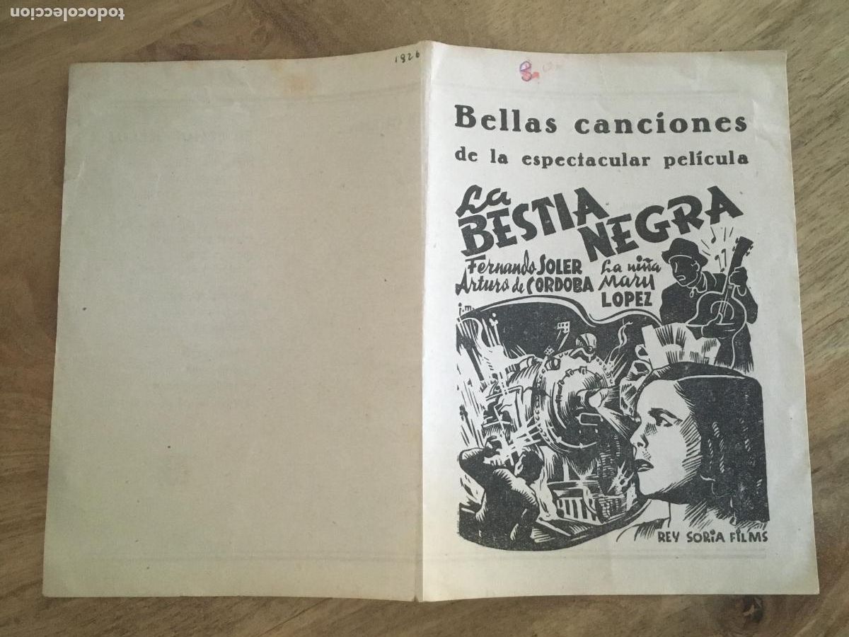 Kino: la bestia negra folleto de mano original estreno muy buen estado