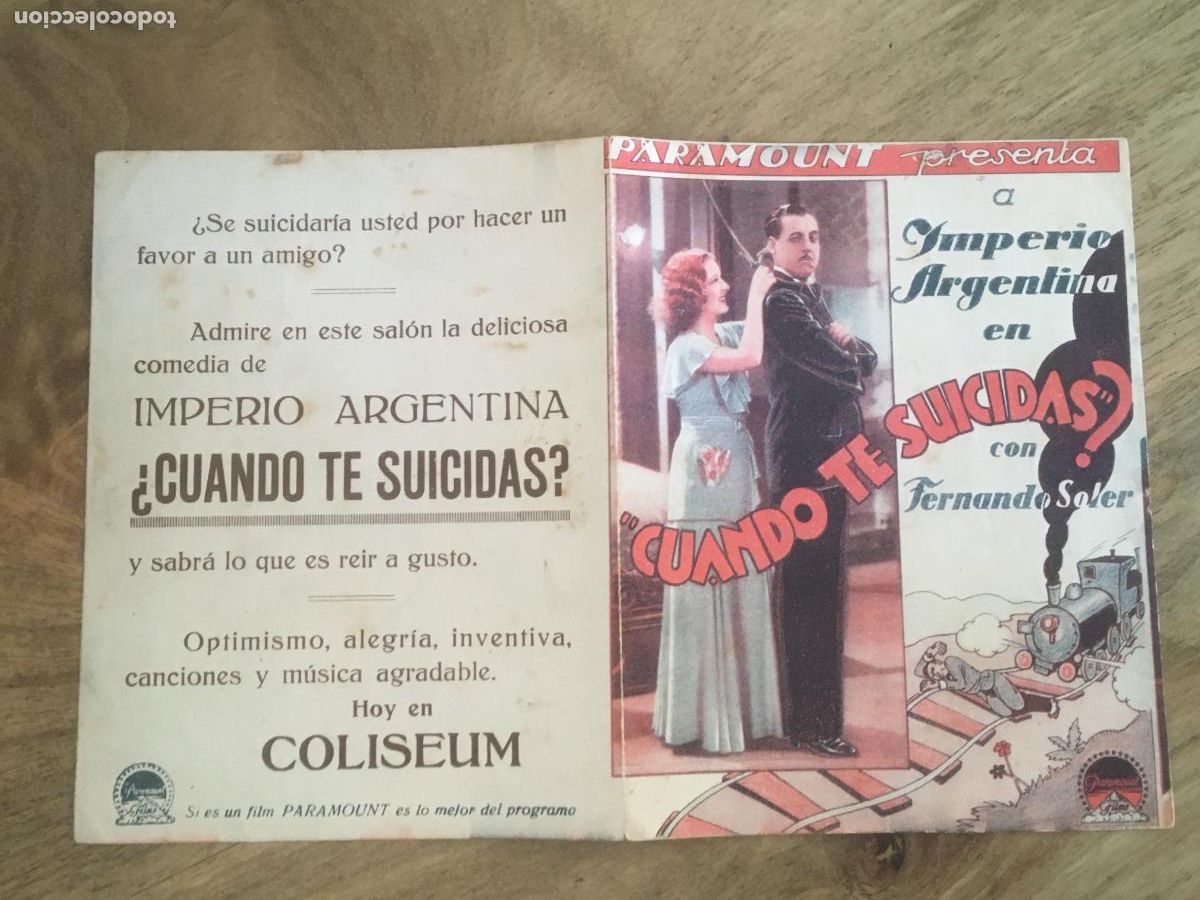 Kino: cuando te suicidas folleto de mano original estreno muy buen estado