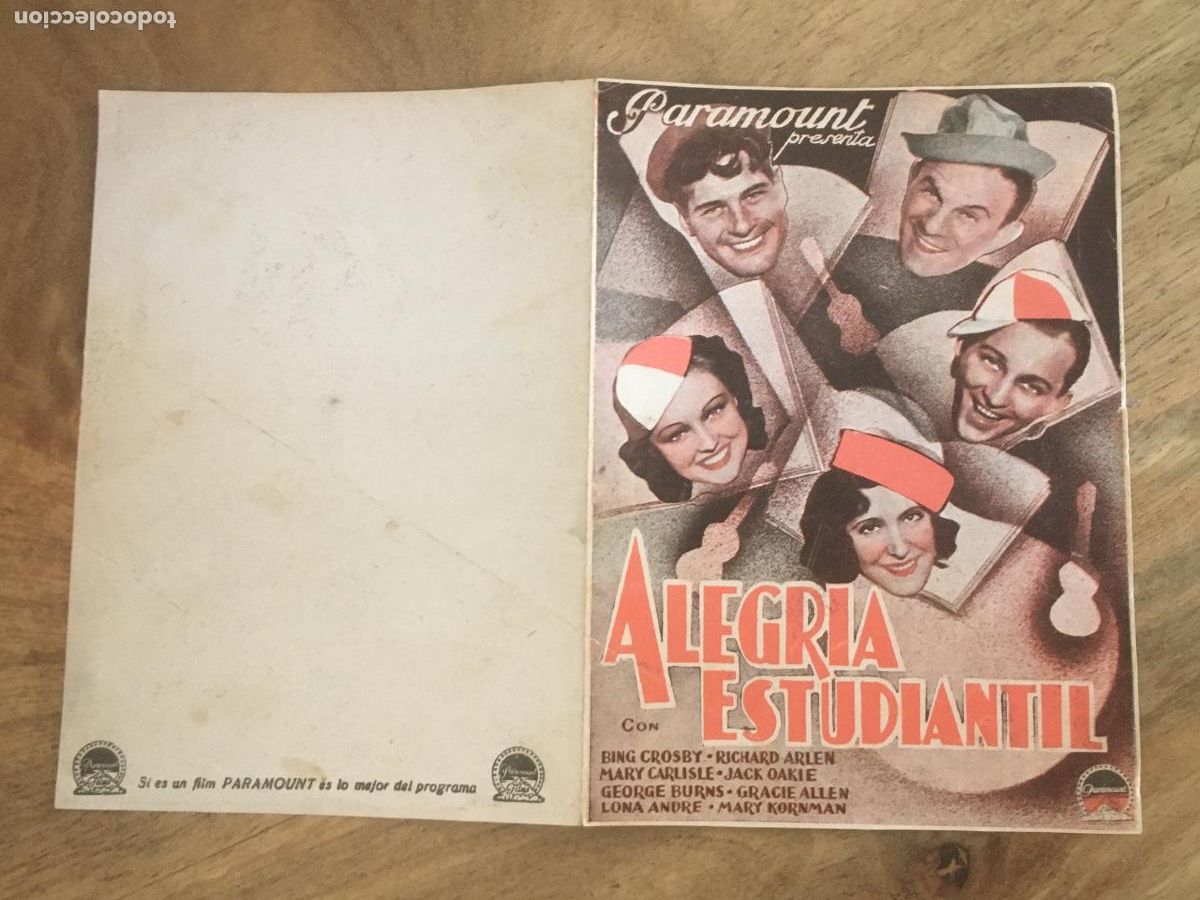 Kino: alegria estudiantil folleto de mano original estreno muy buen estado