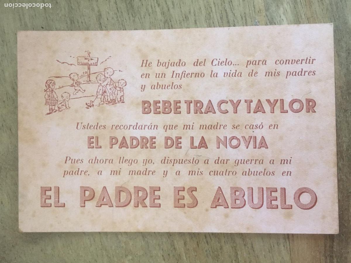 Kino: el padre es abuelo invitacion folleto de mano original estreno