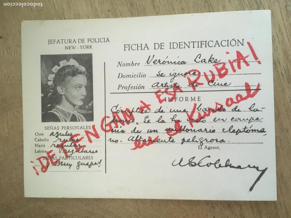 Kino: detengan a esa rubia folleto de mano original estreno formato pasaporte