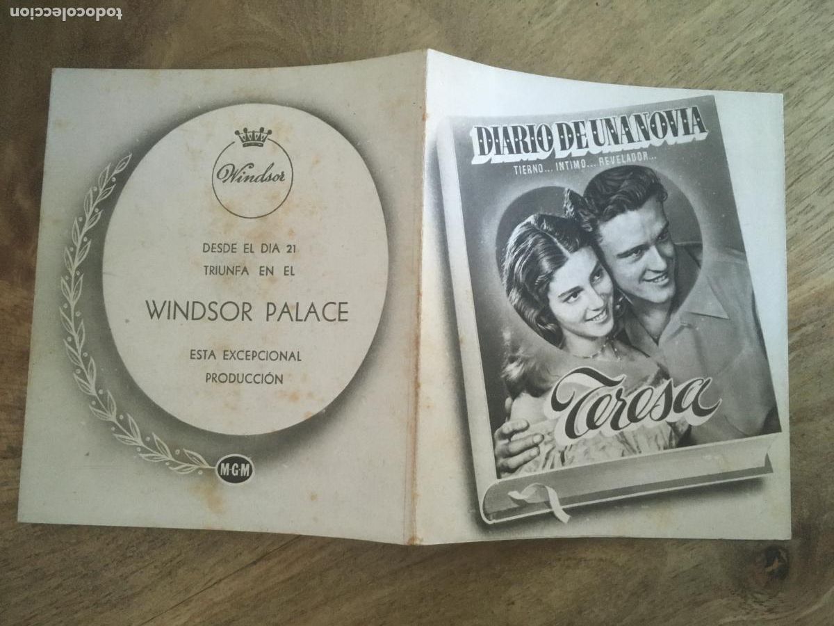 Kino: teresa diario de una novia folleto de mano original estreno muy buen estado