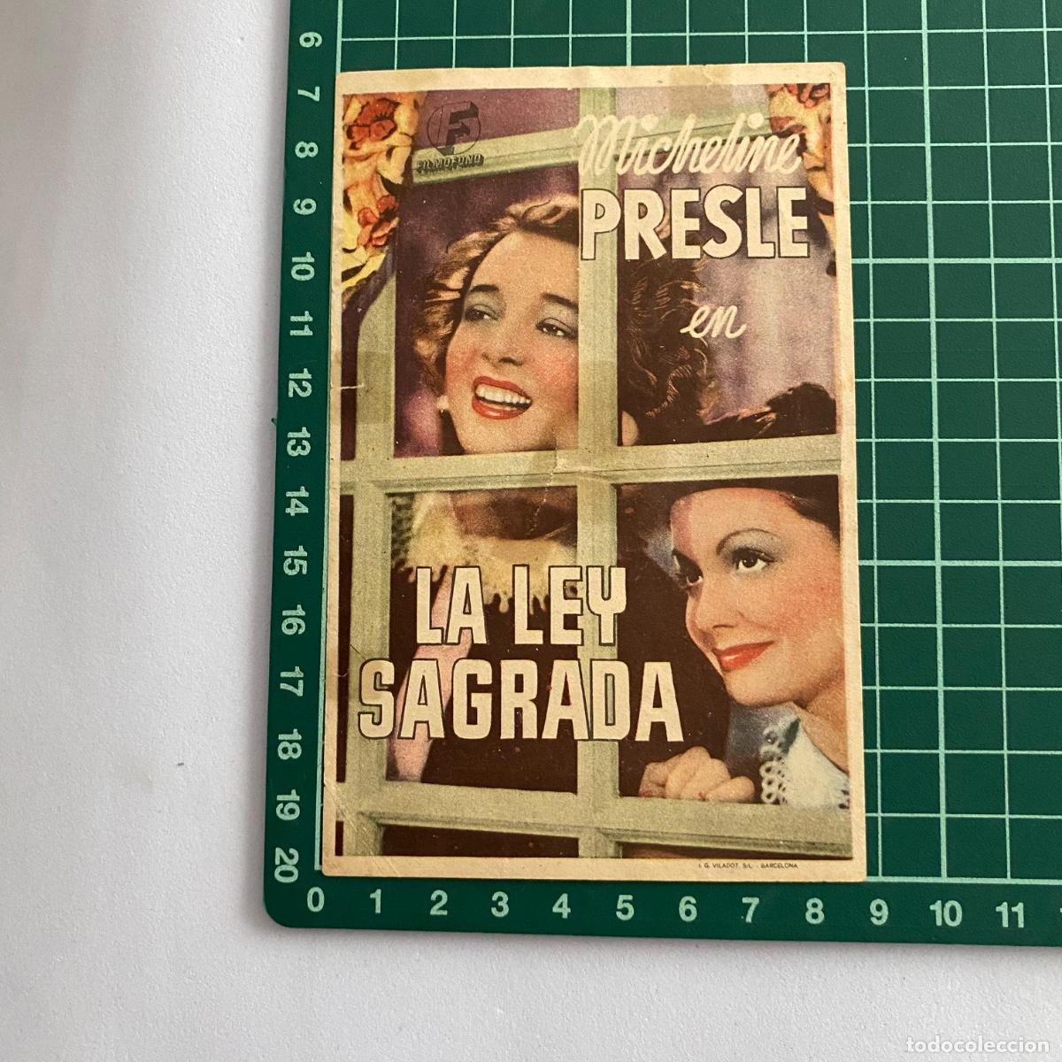 Cine: Programa de cine folleto de mano pelicula. La ley sagrada - Foto 1