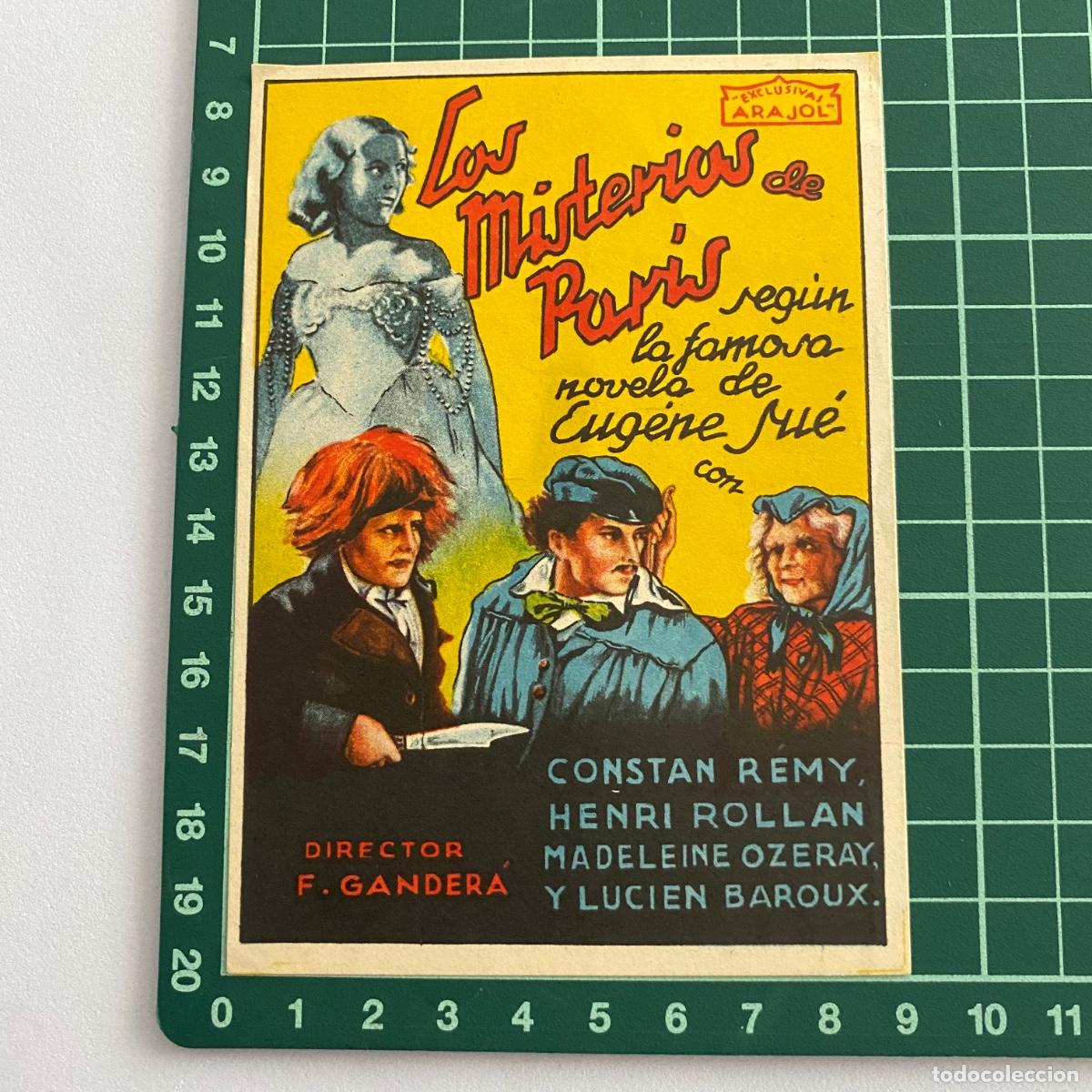 Cine: Programa de cine folleto de mano pelicula. Los misterios de Paris. - Foto 1