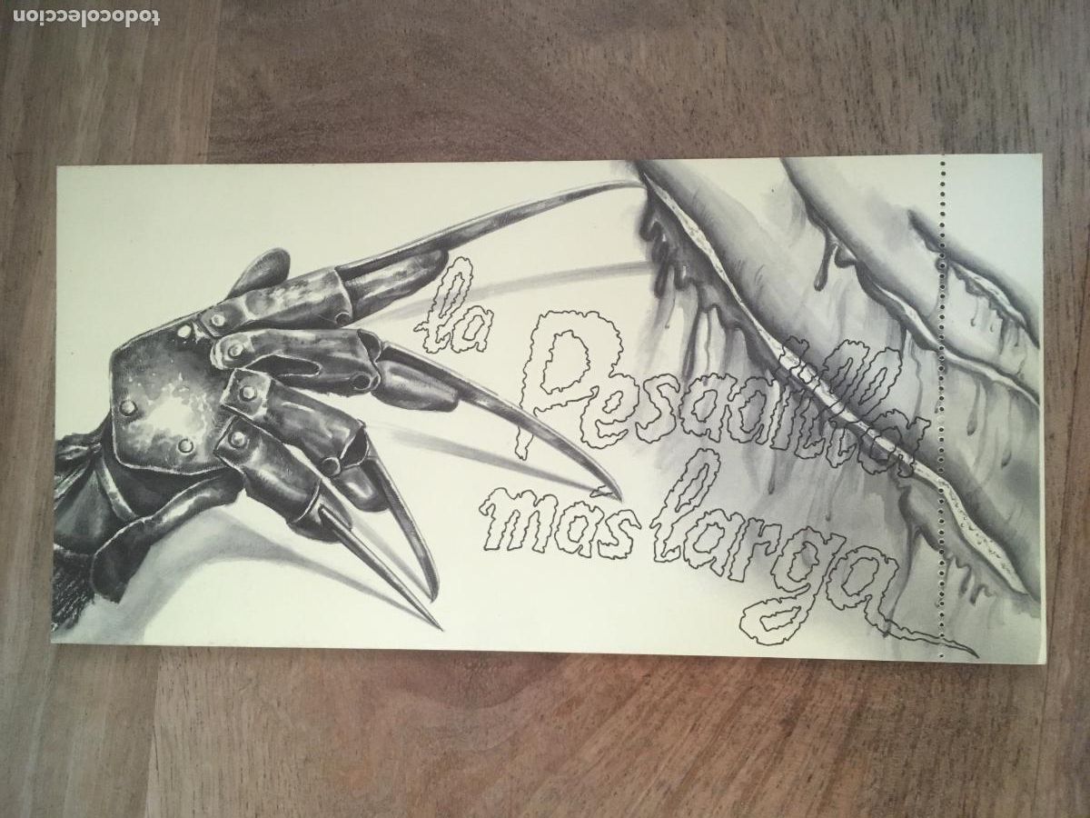 Cine: pesadilla en elm street 4 maraton - folleto de mano invitacion original - cine pelayo barcelona