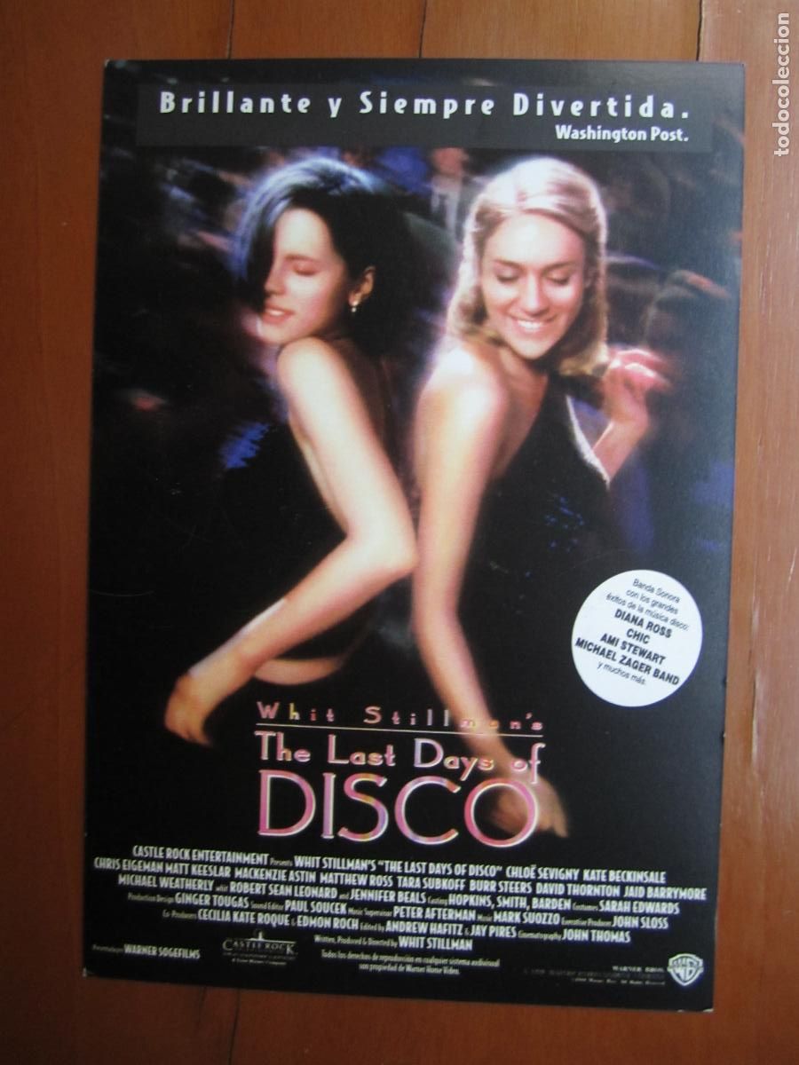Cine: last days of disco - folleto mano invitacion original preestreno Kate Beckinsale Chlo&euml; Sevigny