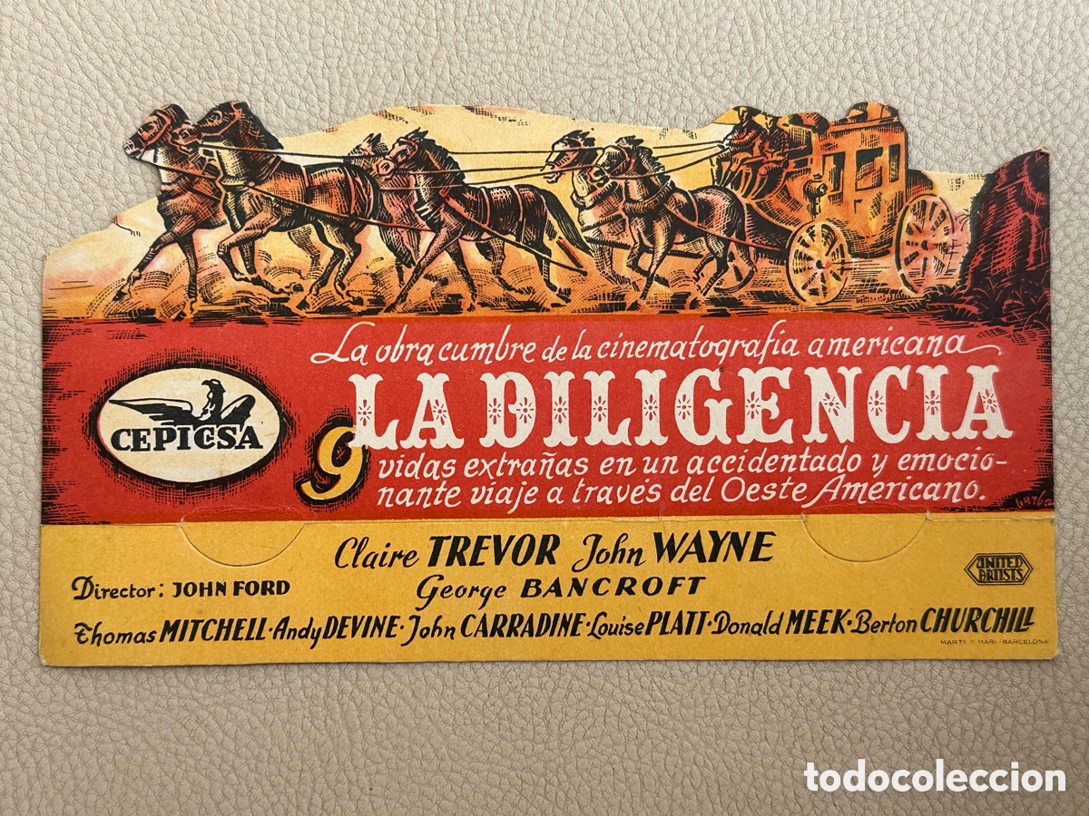 Cine: LA DILIGENCIA ANTIGUO PROGRAMA DE CINE - JOHN FORD - Foto 1
