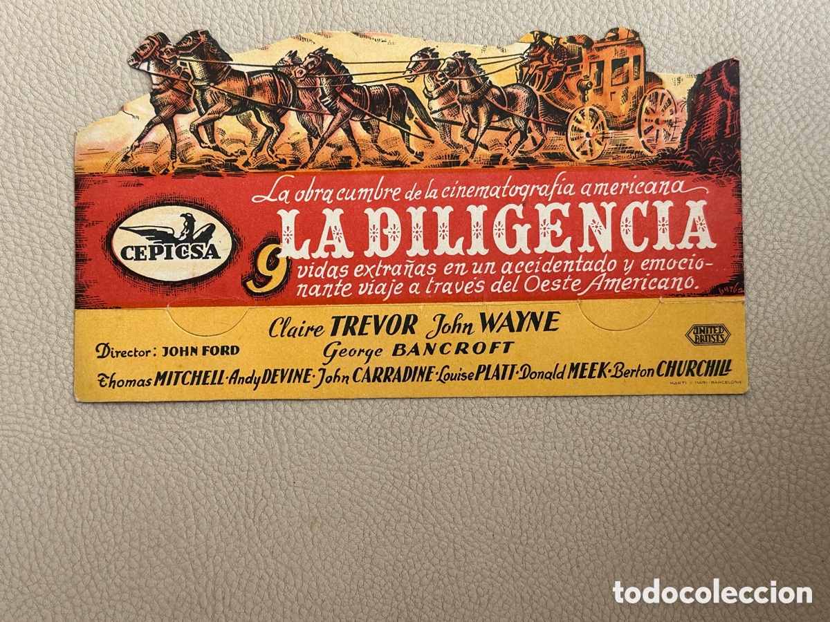 Cine: LA DILIGENCIA ANTIGUO PROGRAMA DE CINE - JOHN FORD - Foto 3