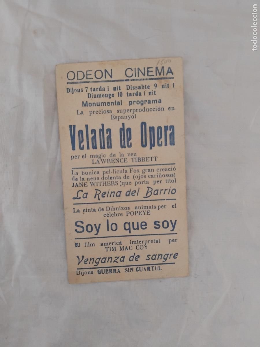 Cine: PROGRAMA DE CINE CARTON LA REINA DEL BARRIO. ODEON CINEMA. - Foto 2