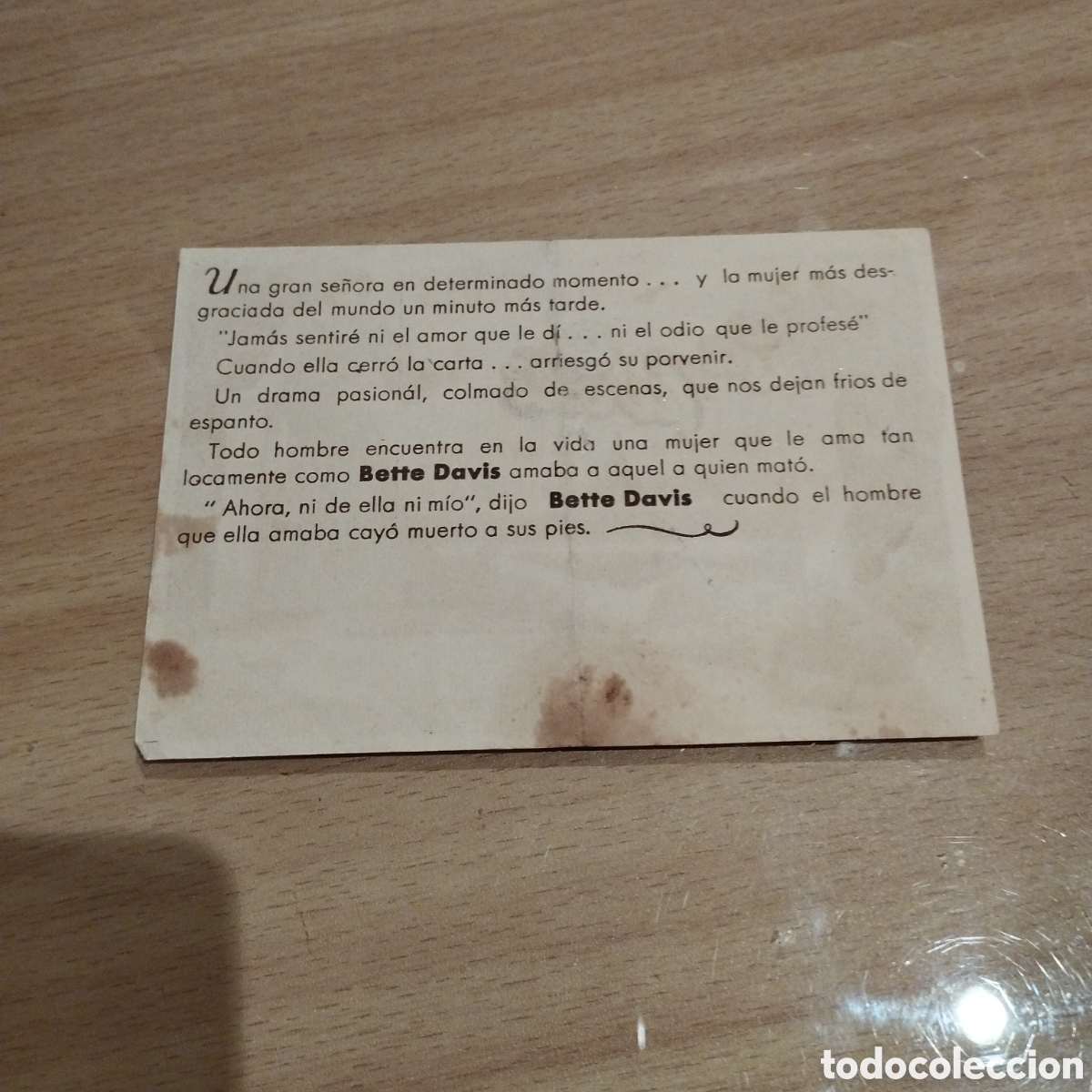 Cine: Programa de cine, sencillo. La carta. Bette Davis. Herbert Marshall. - Foto 2