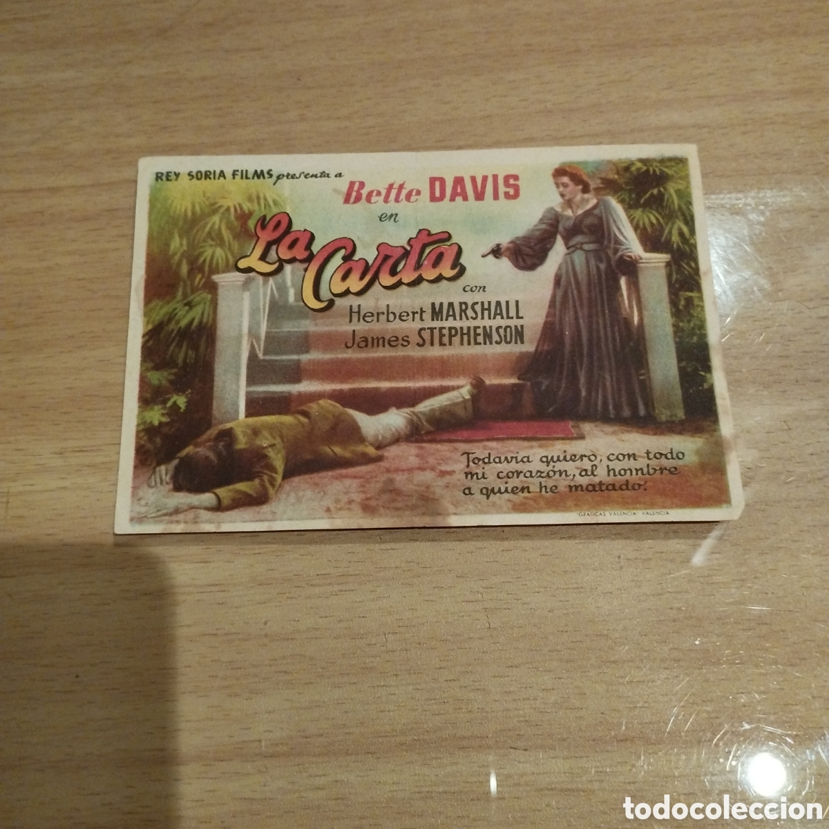 Cine: Programa de cine, sencillo. La carta. Bette Davis. Herbert Marshall. - Foto 1
