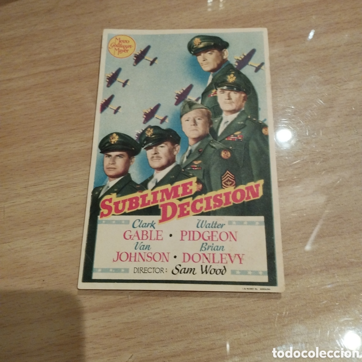 Cine: Programa de cine sencillo. Sublime decisi&oacute;n. Clark Gable. Walter Pidgeon. Van Johnson. Brian Donlevy - Foto 1