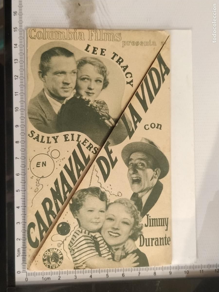 Cine: CARNAVAL DE LA VIDA - LEE TRACY & SALLY EILERS - TROQUELADO - PROGRAMA DE CINE ANTIGUO -(113.385) - Foto 4