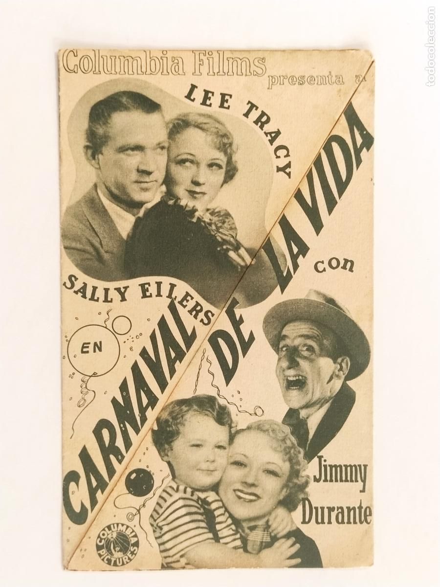 Cine: CARNAVAL DE LA VIDA - LEE TRACY & SALLY EILERS - TROQUELADO - PROGRAMA DE CINE ANTIGUO -(113.385) - Foto 1