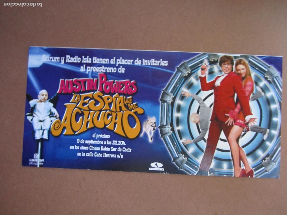  Flyers Publicitaires de films Anciens: austin powers la espia que me achucho folleto mano invitacion original