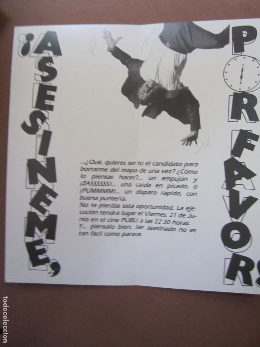  Flyers Publicitaires de films Anciens: asesineme porfavor folleto mano invitacion original - cine publi barcelona
