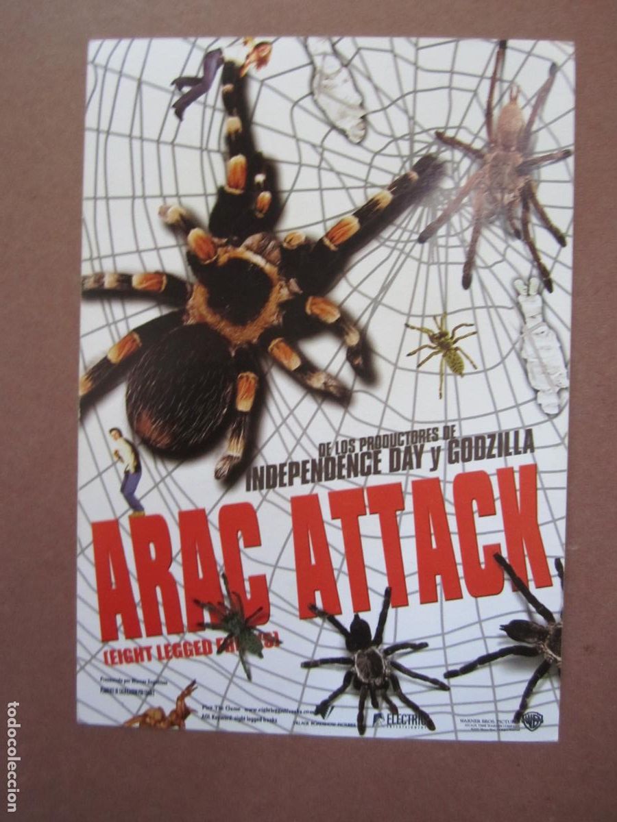 Cine: arac attack - folleto mano invitacion original preestreno - david arquette Scarlett Johansson