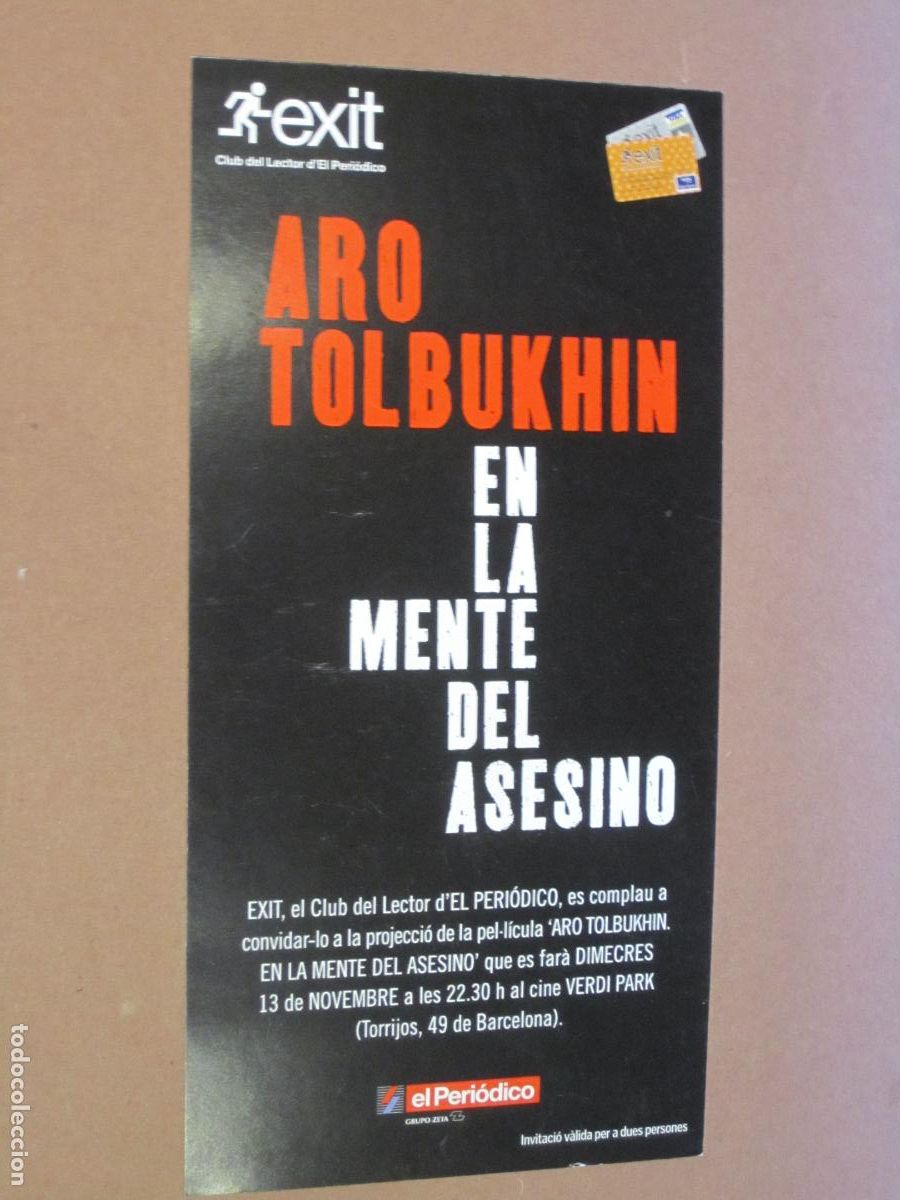  Flyers Publicitaires de films Anciens: aro tolbukhin folleto mano invitacion original - agusti villaronga - cine espa&ntilde;ol
