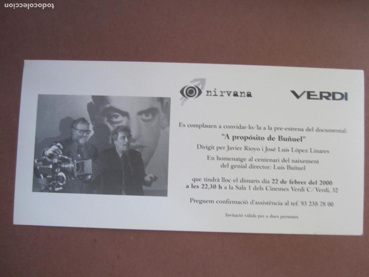 Kino: a proposito de bu&ntilde;uel - folleto mano invitacion original preestreno - luis bu&ntilde;uel documental