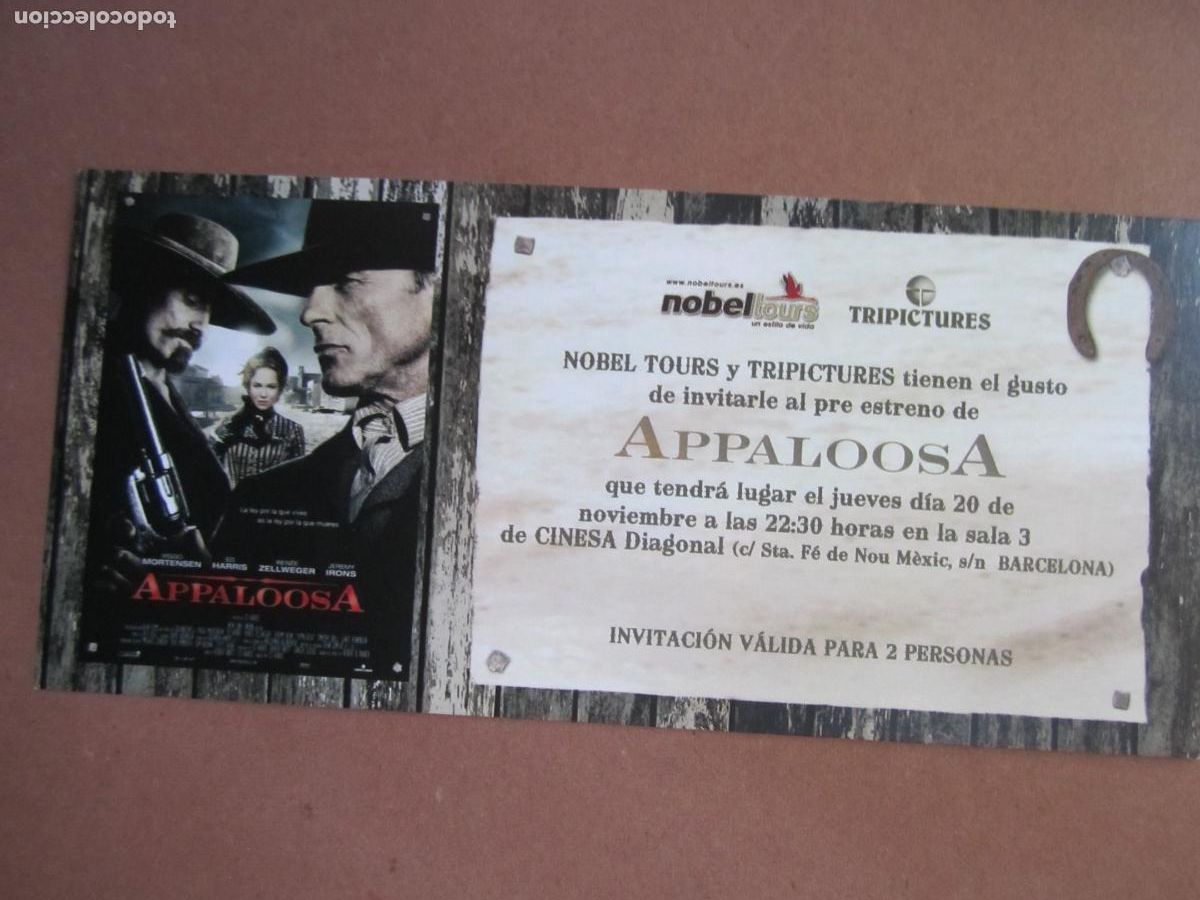 Cine: appalosa folleto mano invitacion original - ed harris